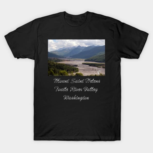 Toutle River Valley, Mount St Helens ash & debris T-Shirt by DlmtleArt